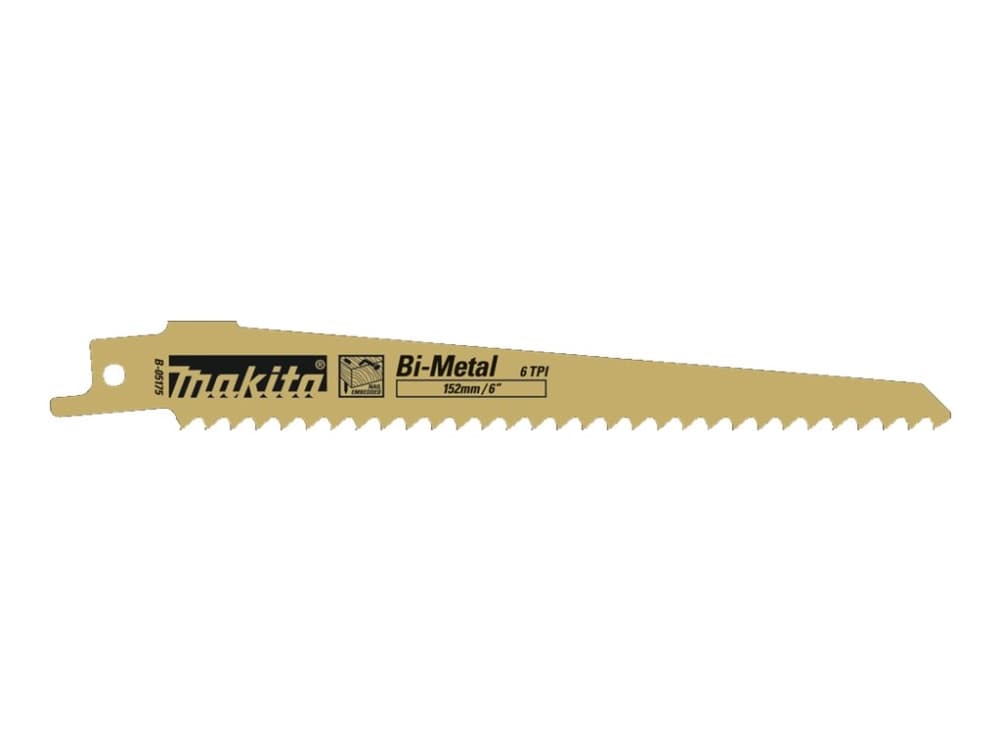 Makita B-05175 Lineaariset sahanterät BIM 152x1,25 (6tpi), 5kpl, metallille, puulle, naulapuu, lasikangas.