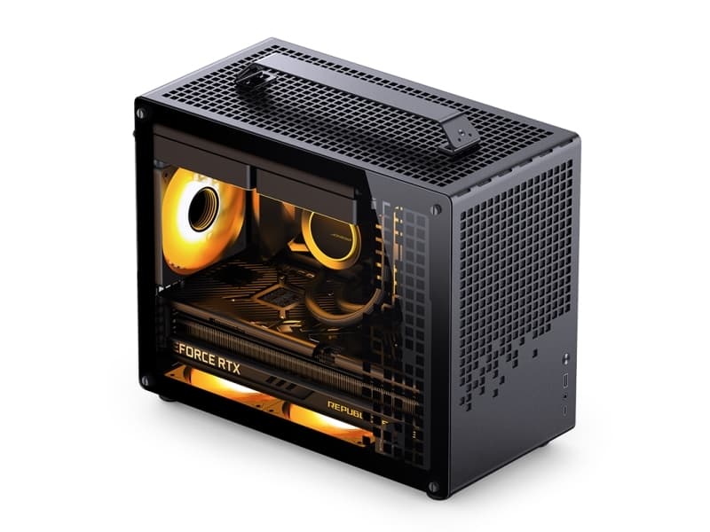 Jonsplus Z20 Micro-ATX-kotelo, kantokahvalla - musta