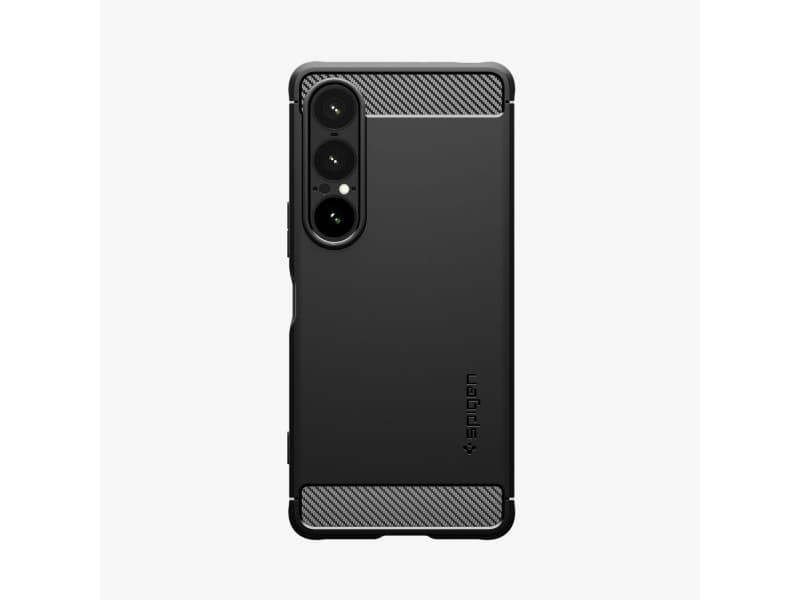 Spigen Rugged Armor, Suojus, Sony, Xperia 10 VII, 15,5 cm (6.1), musta