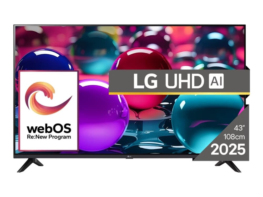 LG UHD AI 43UA73003LA, 109,2 cm (43), 3840 x 2160 pikseliä, LED, Älytelevisio, Wi-Fi, musta