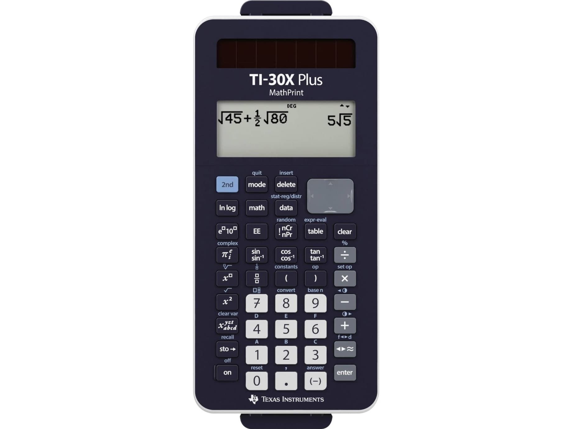 Texas Instruments TI-30X Plus MathPrint, taskulaskin, Tieteellinen laskin, 16 numeroa, paristo/aurinkolaskin, musta
