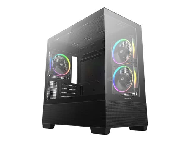 DeepCool CG380 3F - Micro-ATX - micro ATX - sivupaneeli ikkunalla (karkaistua lasia) - ei virtalähdettä (ATX) - musta - USB/Audio