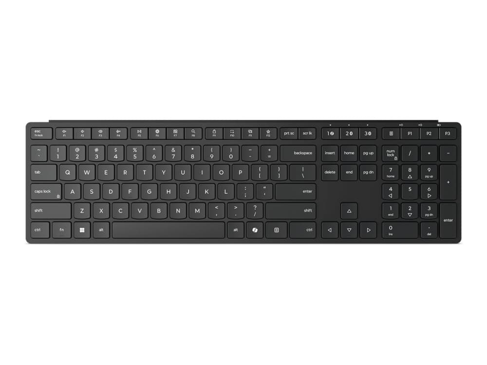 Lenovo Pro 6000 - Näppäimistö - monitoiminäppäimistö - langaton - 2,4 GHz, Bluetooth 5.3 - QWERTY - pohjoismainen - eclipse black - ruskea laatikko