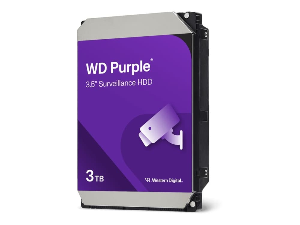 WD Purple - Kiintolevy - valvonta - 3 TB - sisäinen - 3,5 - SATA 6Gb/s - puskuri: 128 MB