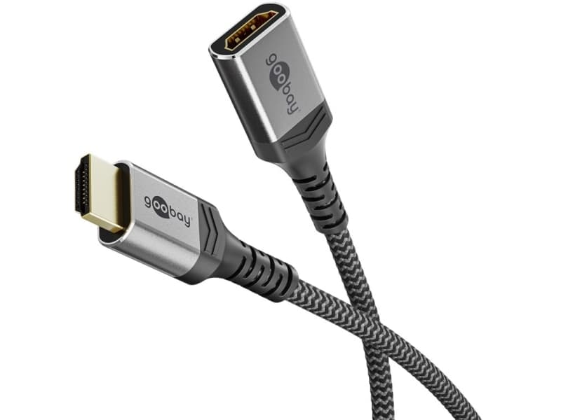 Goobay 79108, 5 m, HDMI-tyyppi A (vakio), HDMI-tyyppi A (vakio), 3D, 48 Gbit/s, musta, Hopea
