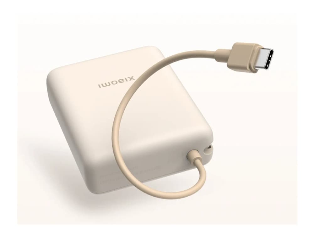 Xiaomi - Powerbank - integroitu kaapeli - 10000 mAh - 36,5 Wh - 33 Watt - 3 A - pikalataus - 2 lähtöliitäntää (24-nastainen USB-C, USB)