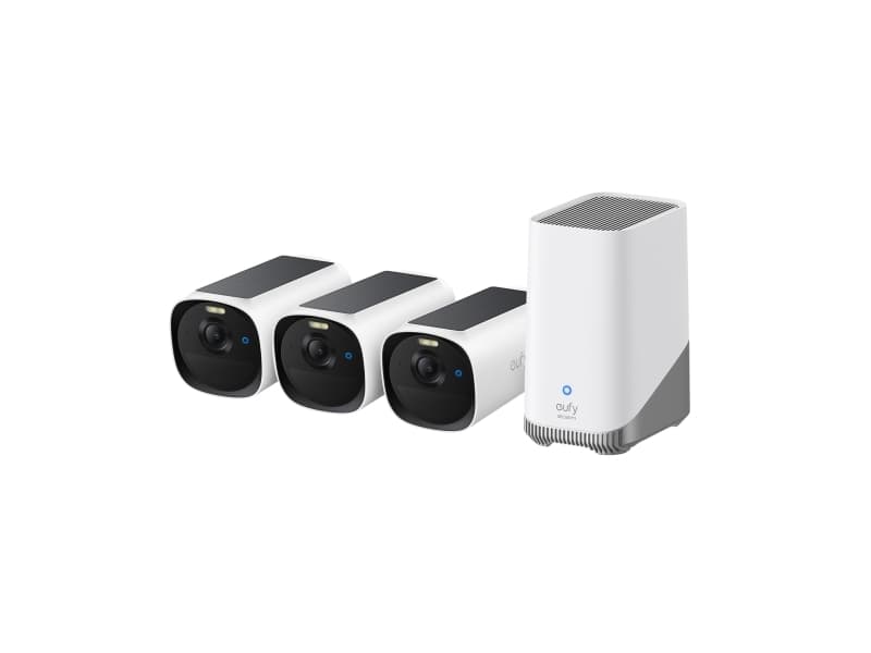 Eufy eufyCam E40 3-Cam Kit + HomeBase S380, IP-turvakamera, Sisätila ja ulkotila, Langaton, Seinä, musta, Valkoinen, Luoti (muoto)