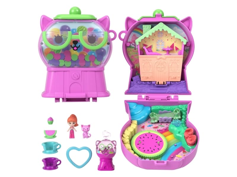 Polly Pocket Gumball Kitty Compact, Eläin, 4 vuosi/vuosia, Monivärinen, Muovi