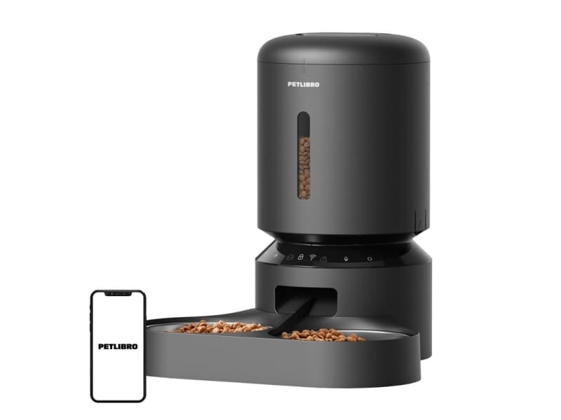 Petlibro Granary ruoka-annostelija kaksinkertaisella kulholla, Wifi, 5L (musta)