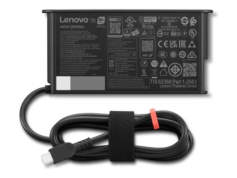Lenovo ThinkPad - USB-C-sovitin - GaN, slank - AC 100-240 V - 140 Watt - Tanska - lajittelu
