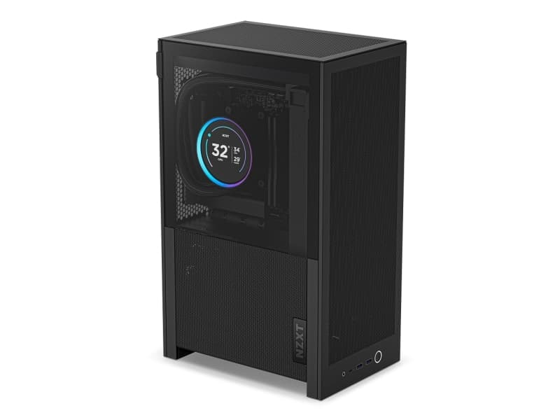 NZXT H2 Flow, Small Form Factor (SFF), PC, musta, Mini-ITX, Terästä, Karkaistu lasi, 7,5 cm