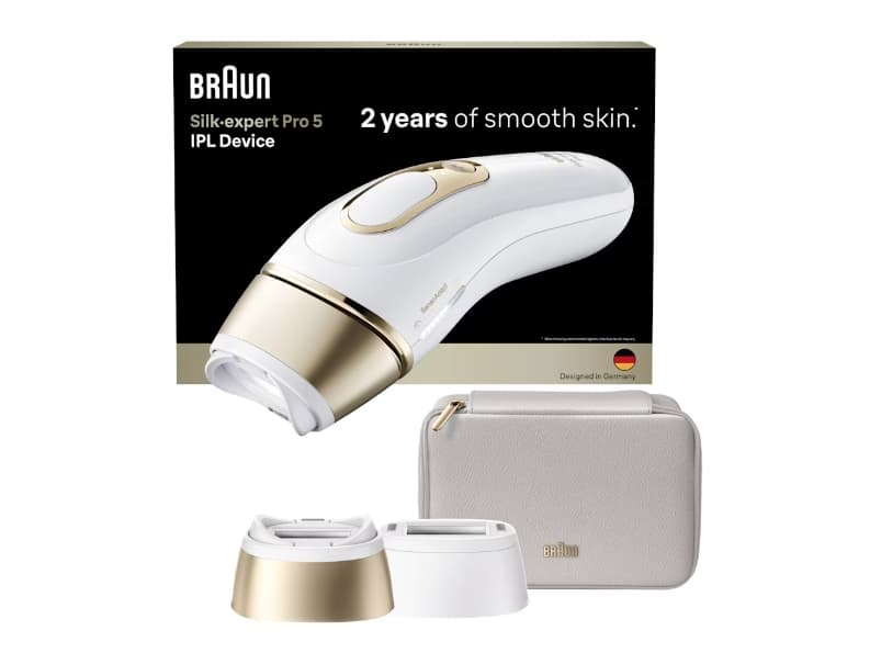 Braun Silk-expert Pro PL5210 IPL, IPL-valoimpulssi, Kulta, Valkoinen, AC, 100 - 240 V, 50/60 Hz, 70 mm