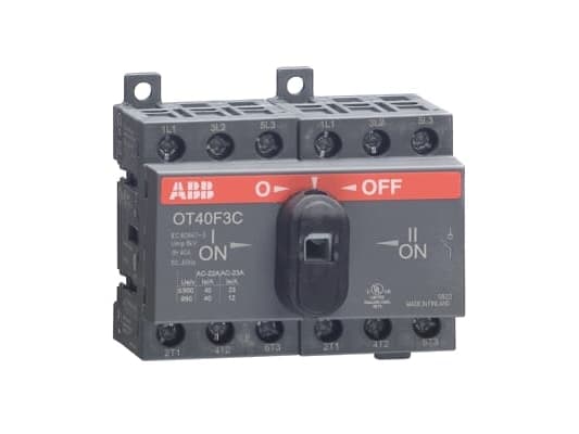 ABB OT40F3C, Ohjauskytkin, 3P, Langallinen, Musta, IP20, 70 mm
