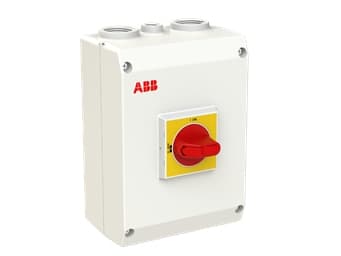 Sikkerhedsafbryder AC23 45A 3-pol+N+J rød gul greb med mere OTP36A3M1