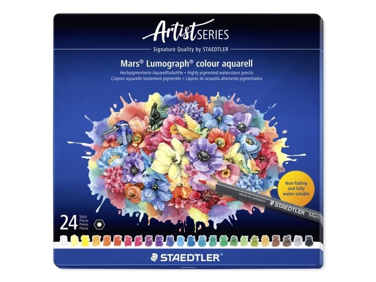 Staedtler Mars Lumograph, Pehmeä, Monivärinen, 24 kpl