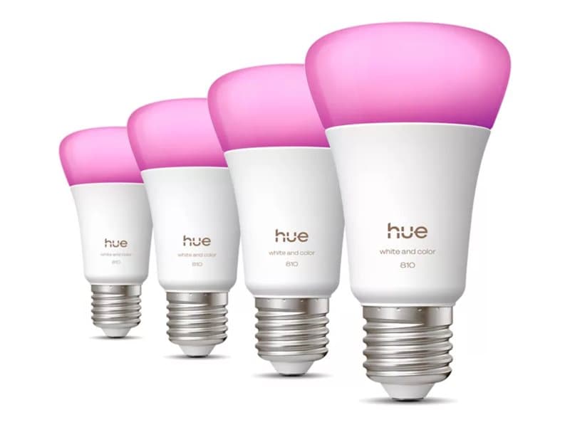 Philips Hue White and Color Ambiance - LED-lamppu - muoto: A60 - E27 - 6 W (samanlainen 60 W) - luokka D - lämmin - viileä valkoinen valo - 1000 - 20000 K (pakkaus sisältää 4)