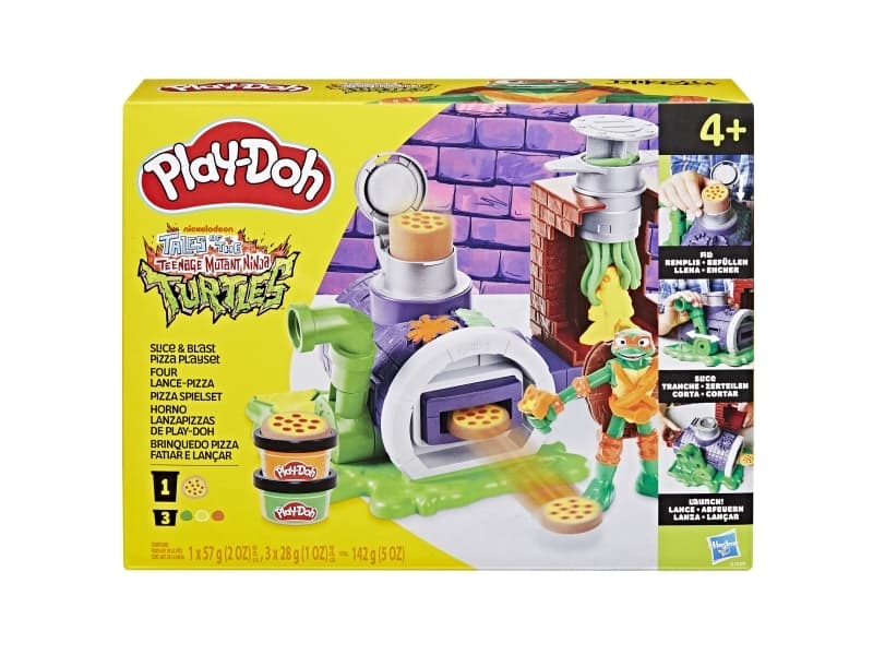 Play-Doh Teenage Mutant Ninja Turtles Slice & Blast Pizza -leikkisetti, 4 vuosi/vuosia, 3 kpl