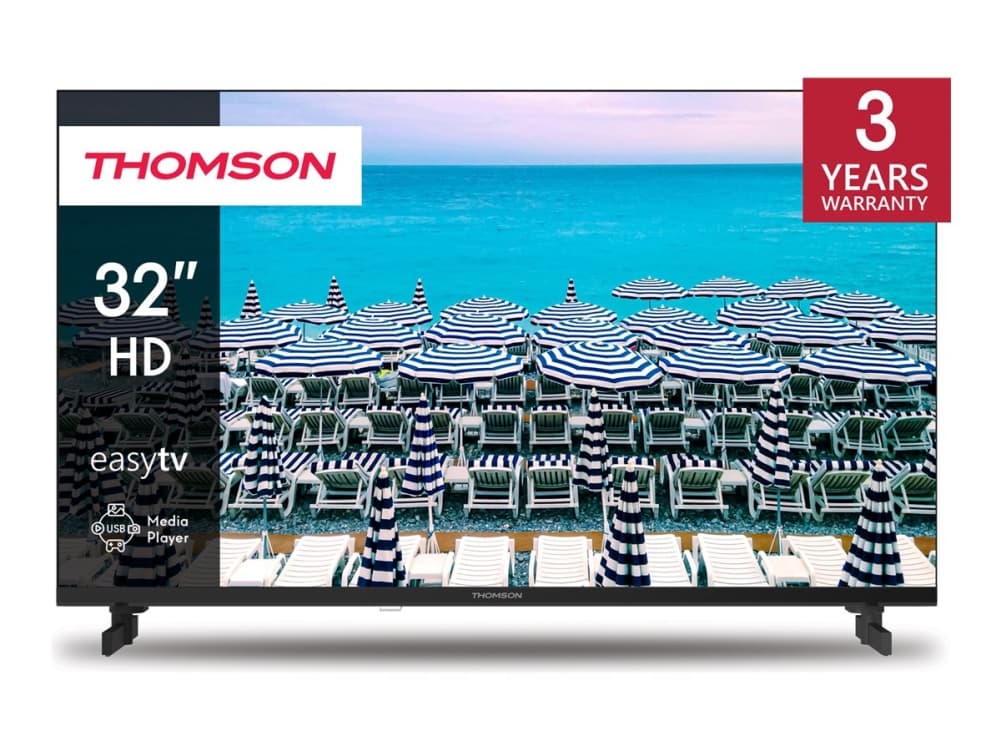 Thomson 32HD2S13, 81,3 cm (32), 1366 x 768 pikseliä, HD, DLED, DVB-CI+, DVB-S, DVB-S2, DVB-T, DVB-T2, musta