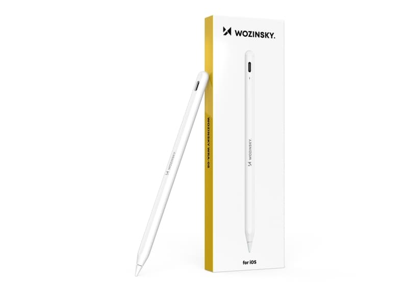Wozinsky WRA-08 Stylus iPadille USB-C-pikalataus Apple iPad 2018-2025 - valkoinen